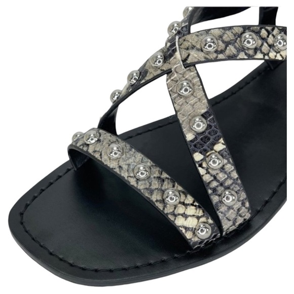 Marc Fisher LTD Fianna2 Snake Print Leather Studded Womens Sandals Size 8M - Picture 7 of 13
